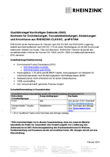 Nachweis Qualitätssiegel Nachhaltiges Gebäude -RHEINZINK