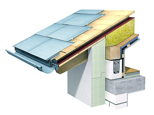 3D-Visualisierung einer Rautendeckung für das Dach
